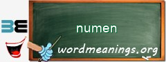 WordMeaning blackboard for numen